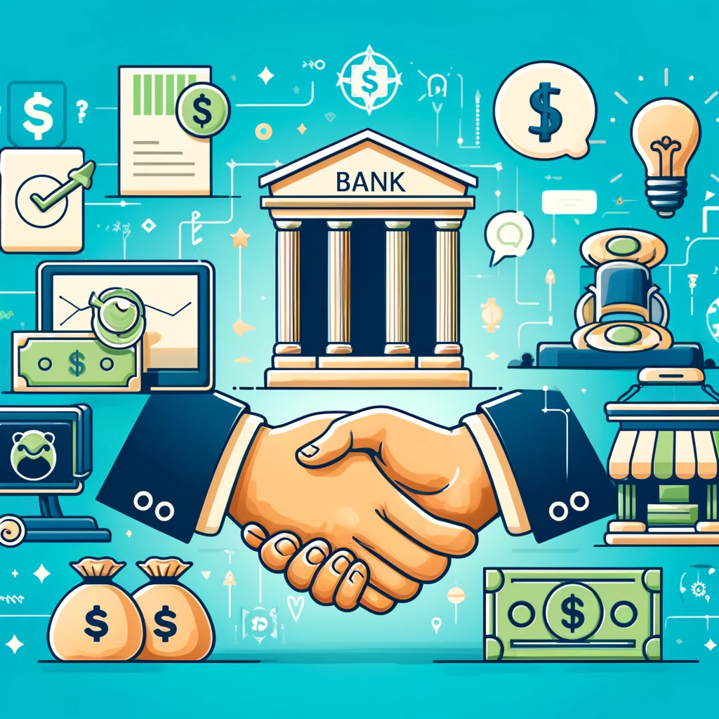 A professional and vibrant illustration depicting small business funding